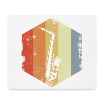 Croquis de saxophone vintage - Tapis de souris (format paysage) - blanc - Devant