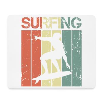 Planche de surf vintage - Tapis de souris (format paysage) - blanc - Devant