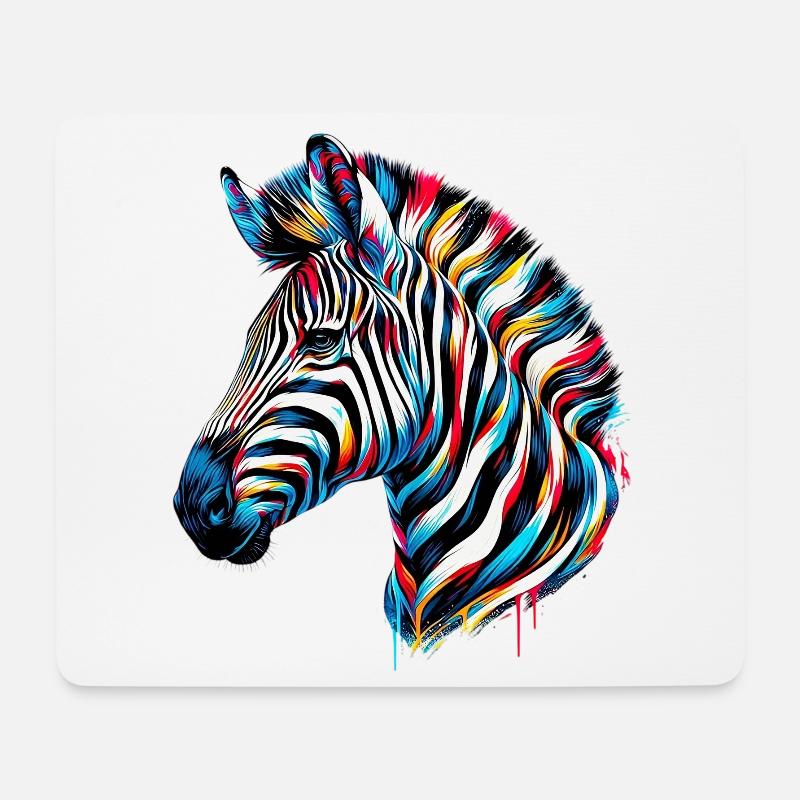 Zebra - Mousepad (Querformat) - Weiß