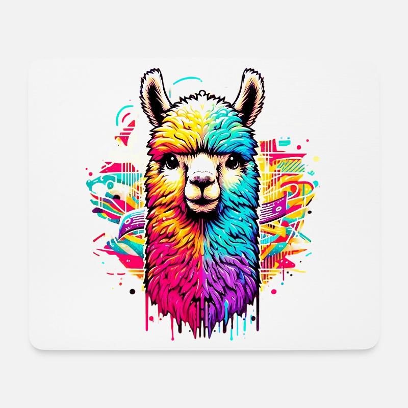Alpaka - Mousepad (Querformat) - Weiß