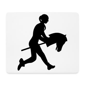 Reitspaß mit dem Steckenpferd - Mousepad (Querformat) - Weiß - Vorne