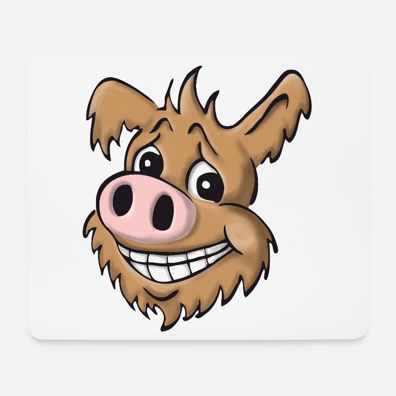 Schweinehund treuherzig - Mousepad (Querformat) - Weiß