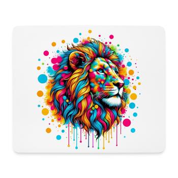 Löwe - Mousepad (Querformat) - Weiß - Vorne