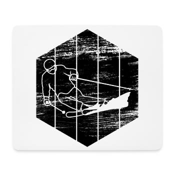 Funny Skier Sketch - Mouse Pad (horizontal) - white - Front
