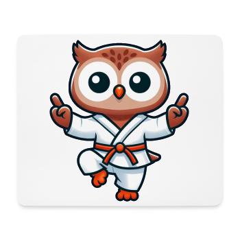 Eule Karate Japanisch Kampfkunst Kampfsport - Mousepad (Querformat) - Weiß - Vorne