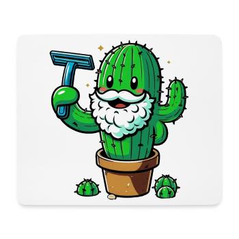 Cactus shaves his beard - Mouse Pad (horizontal) - white - Front