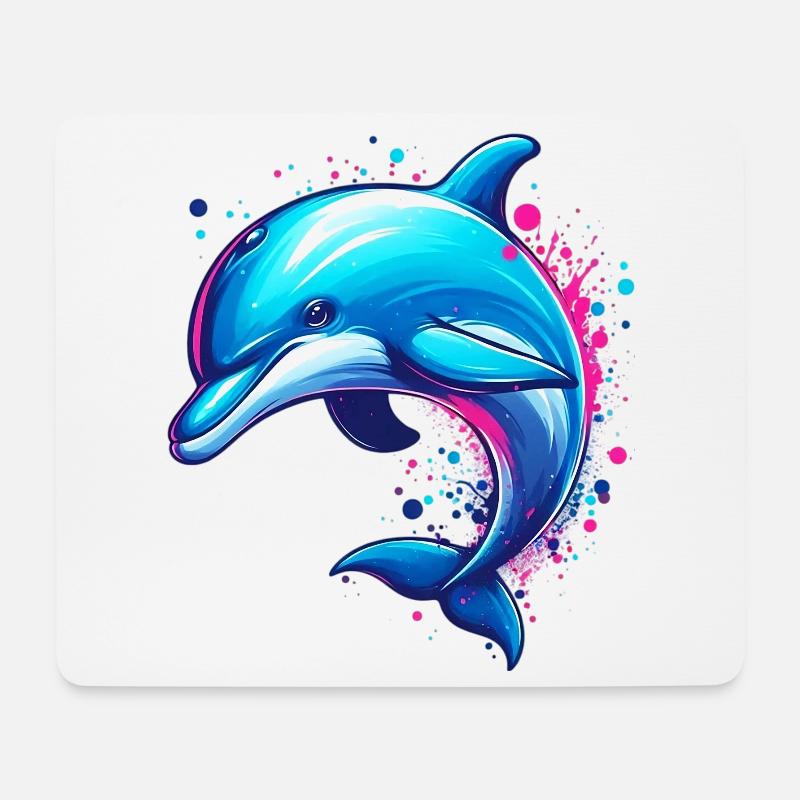 Delfin - Mousepad (Querformat) - Weiß