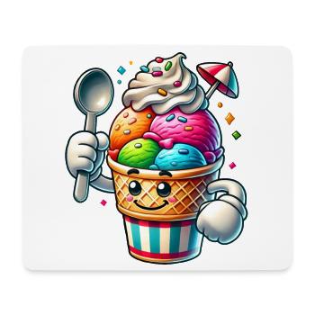 cheerful cartoon ice cream motif for summer fun - Mouse Pad (horizontal) - white - Front