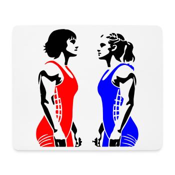 Lutte féminine - Tapis de souris (format paysage) - blanc - Devant