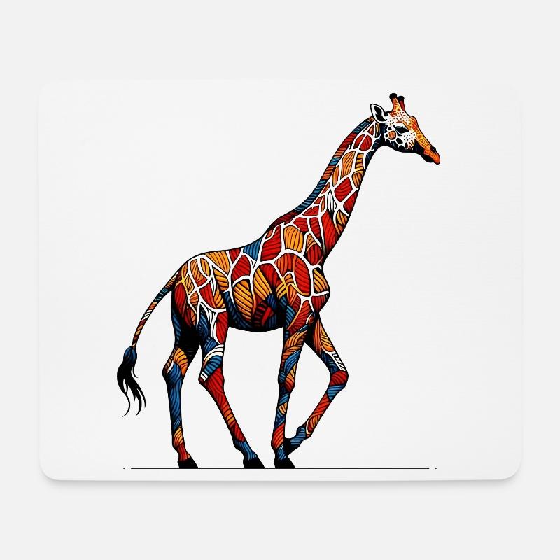 Giraffe - Mousepad (Querformat) - Weiß