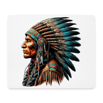 Amerikanisch, Indianer, Amerikaner - Mousepad (Querformat) - Weiß - Vorne