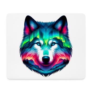 Loup - Tapis de souris (format paysage) - blanc - Devant