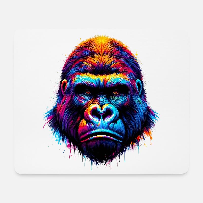 Gorilla - Mousepad (Querformat) - Weiß