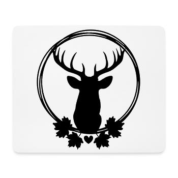 Kranz mit Hirsch - Mousepad (Querformat) - Weiß - Vorne