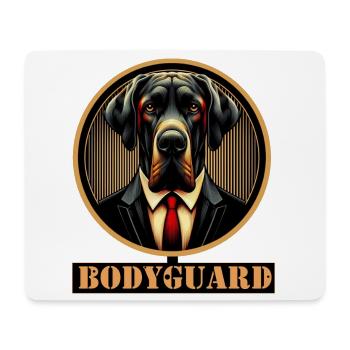 Garde du corps chien en costume - Tapis de souris (format paysage) - blanc - Devant