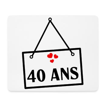 40. 40 ANS. 40e ANNIVERSAIRE. ANNIVERSAIRE 40 ANS. - Tapis de souris (format paysage) - blanc - Devant