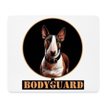 Bullterrier Hund Portrait Kreis - Mousepad (Querformat) - Weiß - Vorne