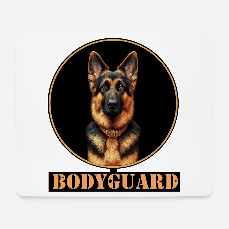 Bodyguard Schäferhund Portrait - Mousepad (Querformat) - Weiß