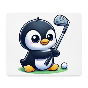 Cute Penguin Golfer Cartoon Funny - Mouse Pad (horizontal) - white - Front