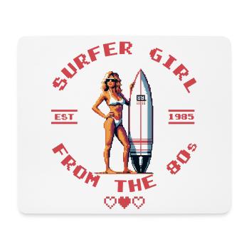 80s Surfergirl Retro Pixel Art Shirt - Mouse Pad (horizontal) - white - Front