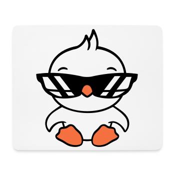 Vogel Sonnenbrille Cool schwarze Brille Coolness - Mousepad (Querformat) - Weiß - Vorne
