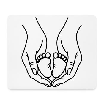 Logo Mains tenant les pieds de bébé - Tapis de souris (format paysage) - blanc - Devant