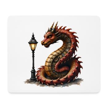 Dragon Steampunk avec lanterne - Tapis de souris (format paysage) - blanc - Devant