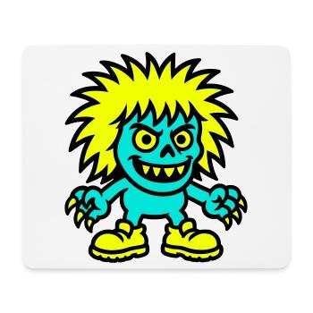 Monstre aux cheveux jaunes - Tapis de souris (format paysage) - blanc - Devant