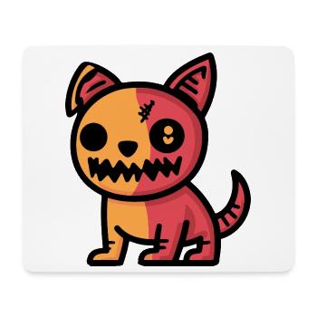 Halloween Hund Zombie - Mousepad (Querformat) - Weiß - Vorne