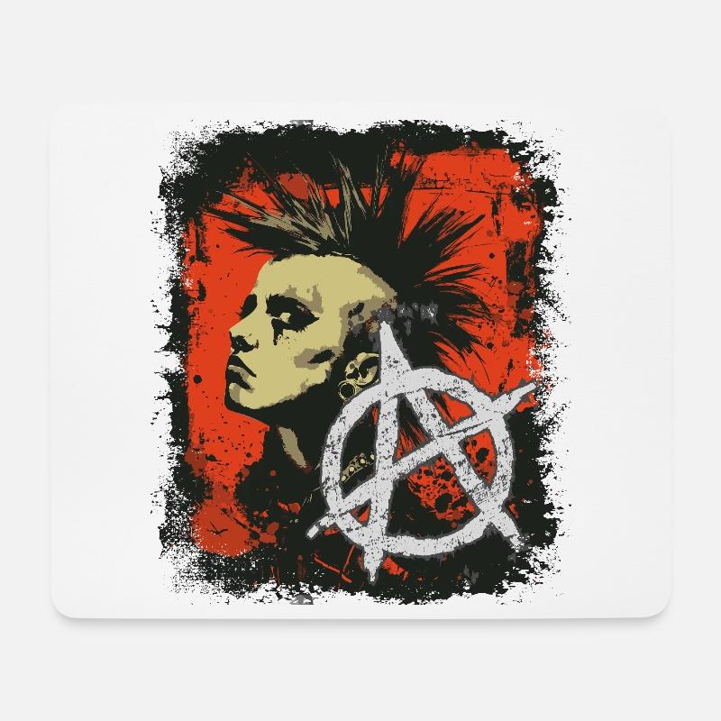 Fille punk rock - Tapis de souris (format paysage) - blanc