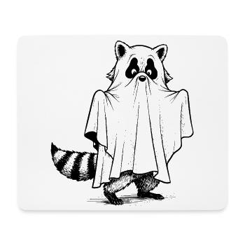 Raccoon in ghost costume illustration - Mouse Pad (horizontal) - white - Front