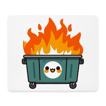 Cute flaming trash can - Mouse Pad (horizontal) - white - Front