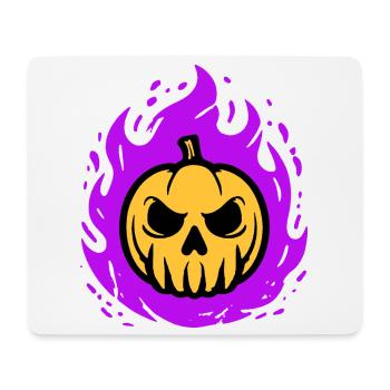 Orange Kürbis mit lila Flammen - Mousepad (Querformat) - Weiß - Vorne