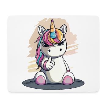 Freches Einhorn mit Zeigefinger – Cute & Cool - Mousepad (Querformat) - Weiß - Vorne