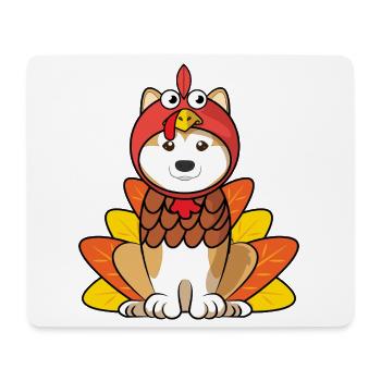 Akita Inu Thanksgiving Cute Fall Dog Lover - Mouse Pad (horizontal) - white - Front