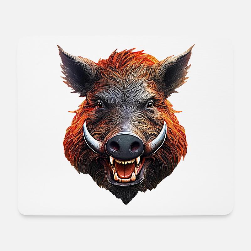 Wild boar - Mouse Pad (horizontal) - white