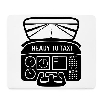 ready to taxi cockpit fliegen flugzeug silhouette - Mousepad (Querformat) - Weiß - Vorne