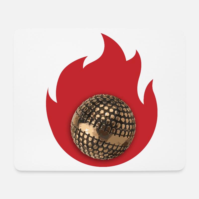 Petanque-Feuer - Mousepad (Querformat) - Weiß