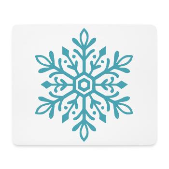 Schneeflocke | Berg | Skifahren | Snowboarden - Mousepad (Querformat) - Weiß - Vorne