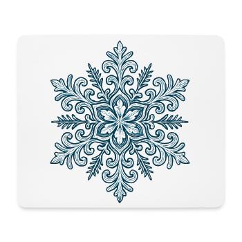 Schneeflocke | Berg | Skifahren | Snowboarden - Mousepad (Querformat) - Weiß - Vorne