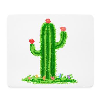 Cactus with flower - Mouse Pad (horizontal) - white - Front