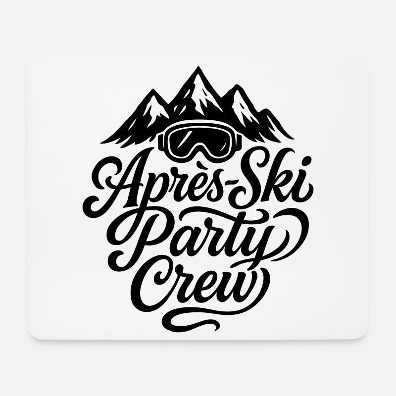 Après Ski Party Crew Lunettes de Ski - Tapis de souris (format paysage) - blanc
