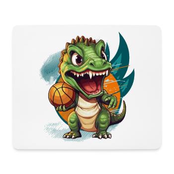 Basketball Dinosaur T-Rex Basketball Player - Mouse Pad (horizontal) - white - Front