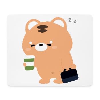 Kawaii Tiger mit Kaffeetasse - Mousepad (Querformat) - Weiß - Vorne