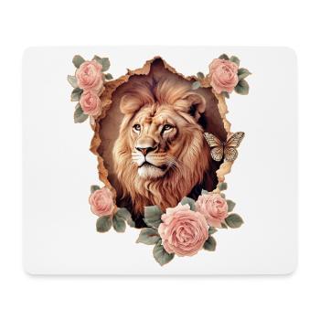 Lion Vintage - Tapis de souris (format paysage) - blanc - Devant
