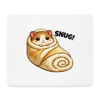 Kuscheliger Hamster in Decke - Mousepad (Querformat) - Weiß - Vorne