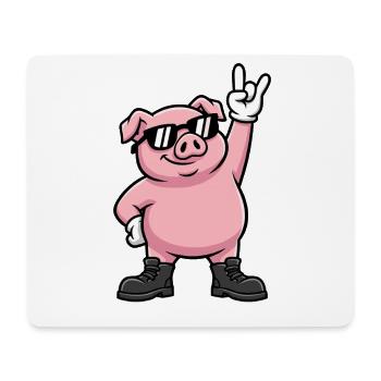 Cadeau drôle de Heavy Metal Rock Pig - Tapis de souris (format paysage) - blanc - Devant