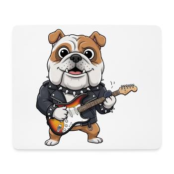Bulldog Rock Leather Jacket - Mouse Pad (horizontal) - white - Front