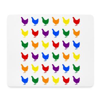 Des poulets arc-en-ciel - Tapis de souris (format paysage) - blanc - Devant