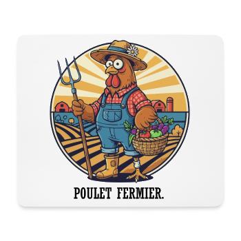 Poulet Fermier au Potager Soleil - Tapis de souris (format paysage) - blanc - Devant